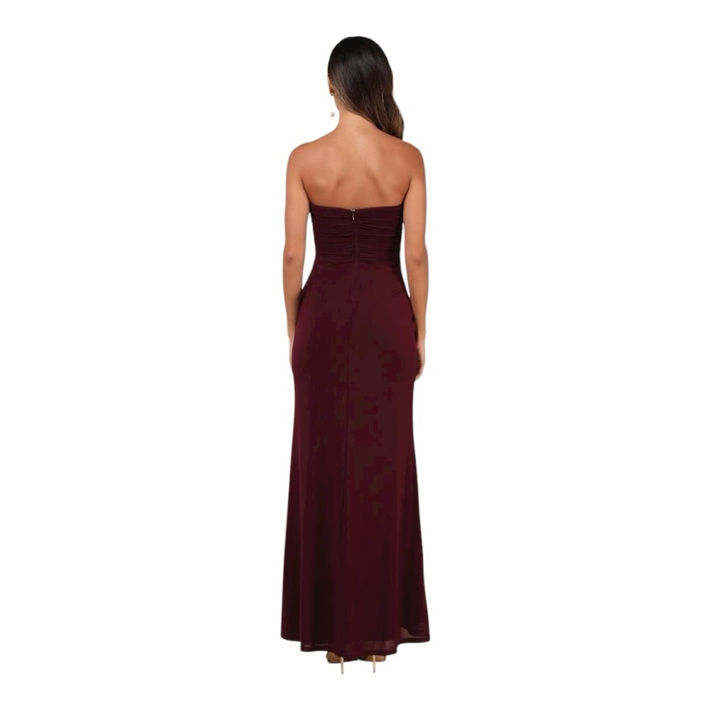 Lulus Epitome of Allure Purple Mesh Strapless Ruched Maxi Dress - Picture 3 of 10